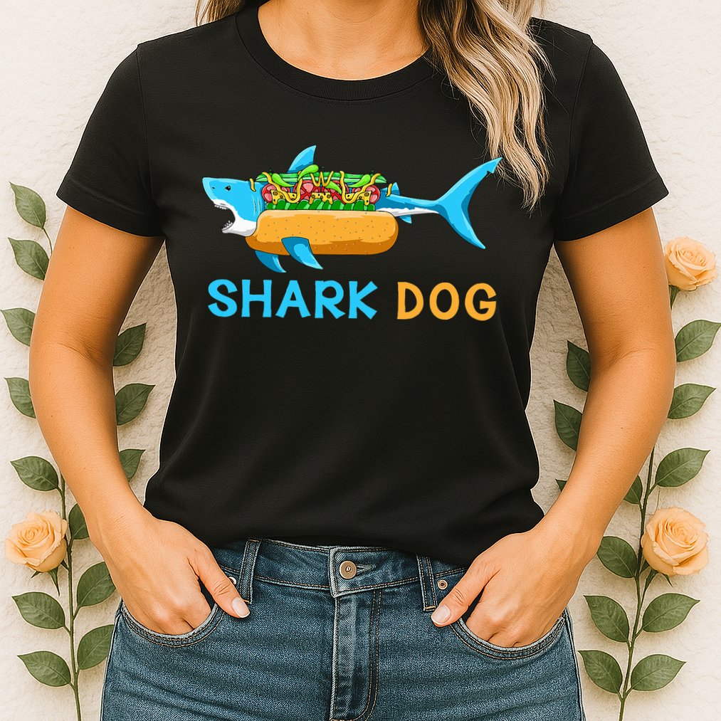 Shark Marine Biologist Ocean Animal Hot Dog Shark Womens T-Shirt