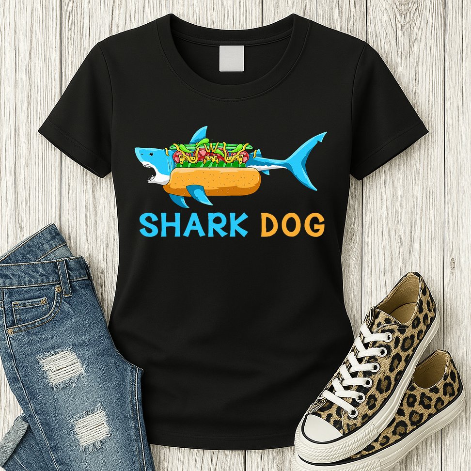 Shark Marine Biologist Ocean Animal Hot Dog Shark Womens T-Shirt