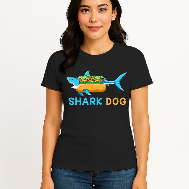Shark Marine Biologist Ocean Animal Hot Dog Shark Womens T-Shirt