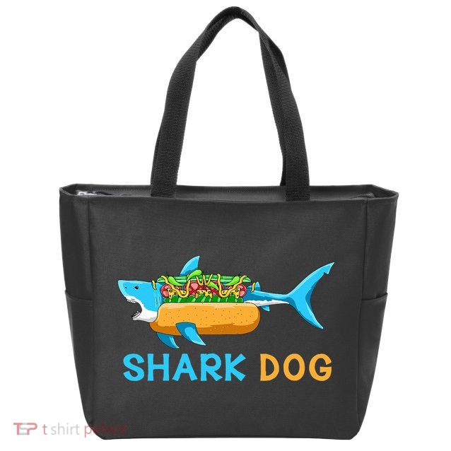 Shark Marine Biologist Ocean Animal Hot Dog Shark Zip Tote Bag