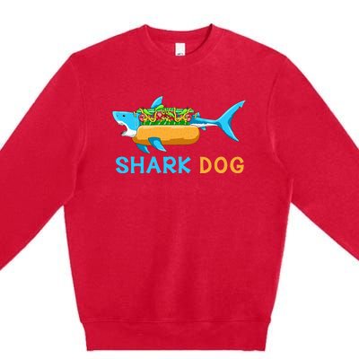 Shark Marine Biologist Ocean Animal Hot Dog Shark Premium Crewneck Sweatshirt