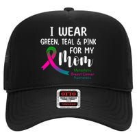 Support Metastatic Breast Cancer Awareness Pink Ribbon High Crown Mesh Back Trucker Hat