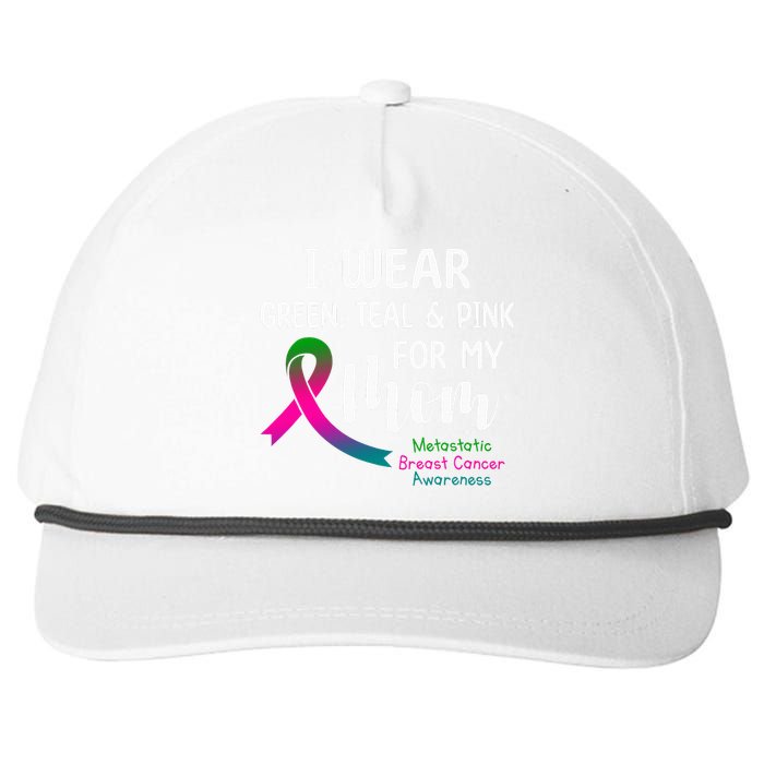 Support Metastatic Breast Cancer Awareness Pink Ribbon Snapback Five-Panel Rope Hat