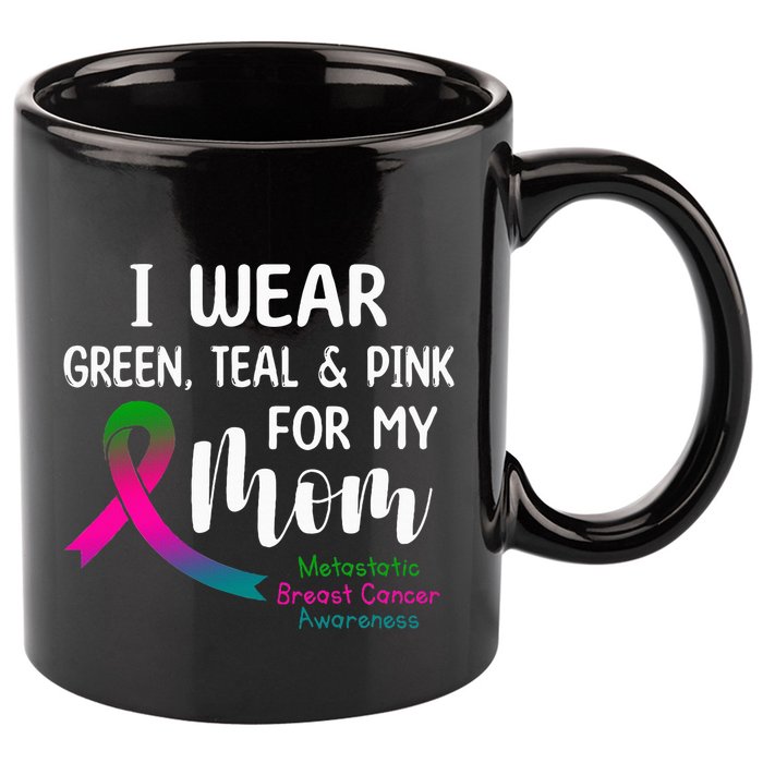 Support Metastatic Breast Cancer Awareness Pink Ribbon 11oz C Handle Ceramic Mug