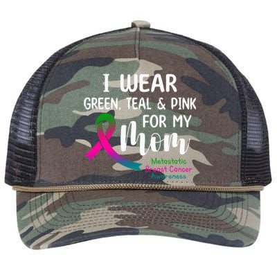 Support Metastatic Breast Cancer Awareness Pink Ribbon Retro Rope Trucker Hat Cap