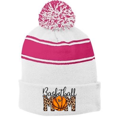 Sports Mom Bundle Basketball Stripe Pom Pom Beanie