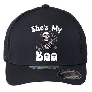 SheS My Boo Matching Halloween Pajama Couples HeS My Boo Flexfit Unipanel Trucker Cap