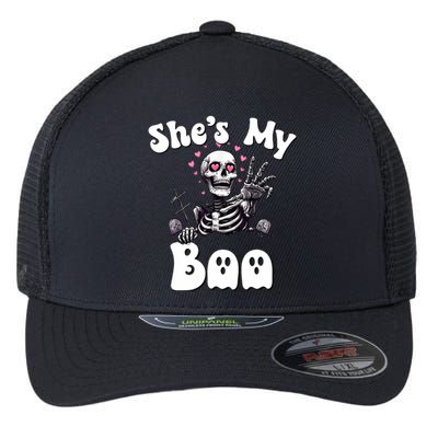 SheS My Boo Matching Halloween Pajama Couples HeS My Boo Flexfit Unipanel Trucker Cap