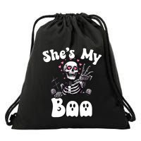 SheS My Boo Matching Halloween Pajama Couples HeS My Boo Drawstring Bag