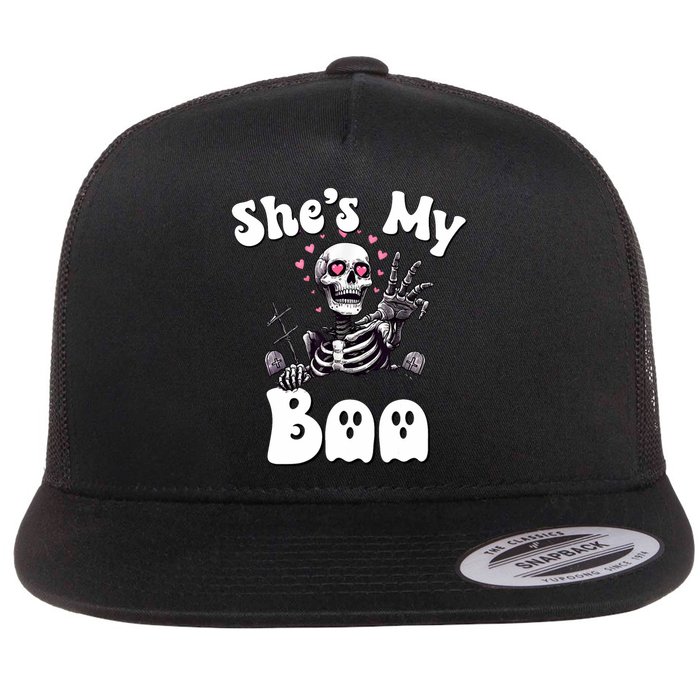 SheS My Boo Matching Halloween Pajama Couples HeS My Boo Flat Bill Trucker Hat