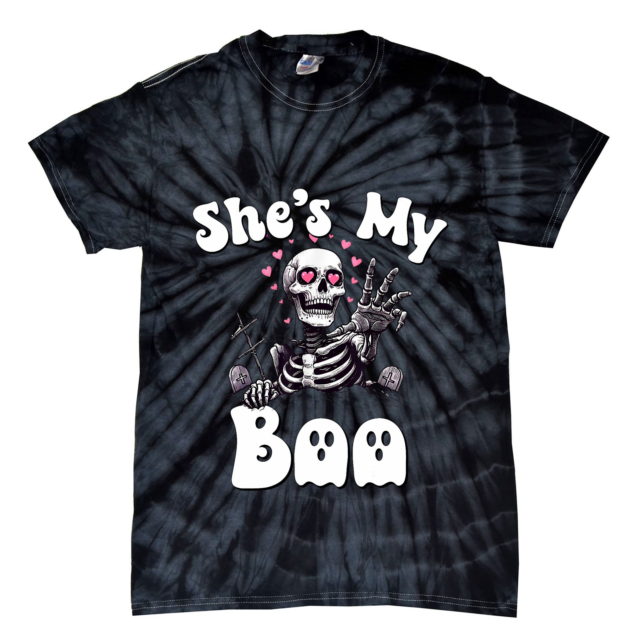 SheS My Boo Matching Halloween Pajama Couples HeS My Boo Tie-Dye T-Shirt
