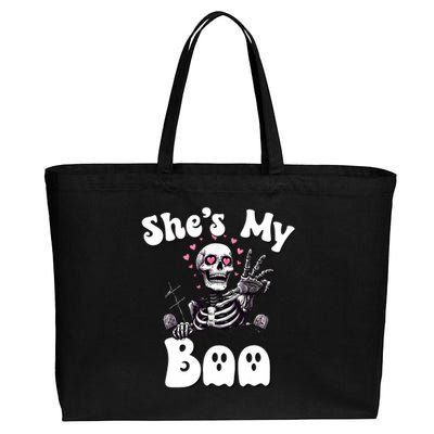 SheS My Boo Matching Halloween Pajama Couples HeS My Boo Cotton Canvas Jumbo Tote