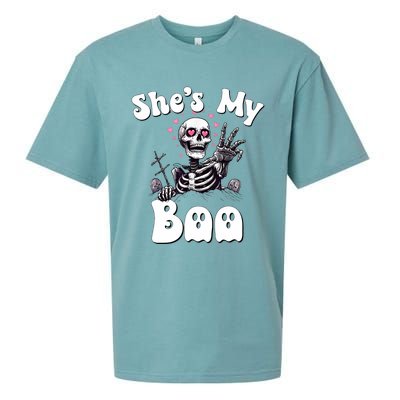 SheS My Boo Matching Halloween Pajama Couples HeS My Boo Sueded Cloud Jersey T-Shirt