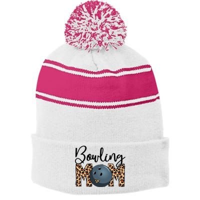 Sports Mom Bundle Bowling Stripe Pom Pom Beanie