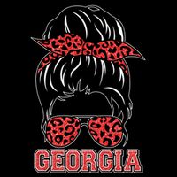Stylish Messy Bun Woman Georgia College Football Sports Fan 16 in Basic Backpack
