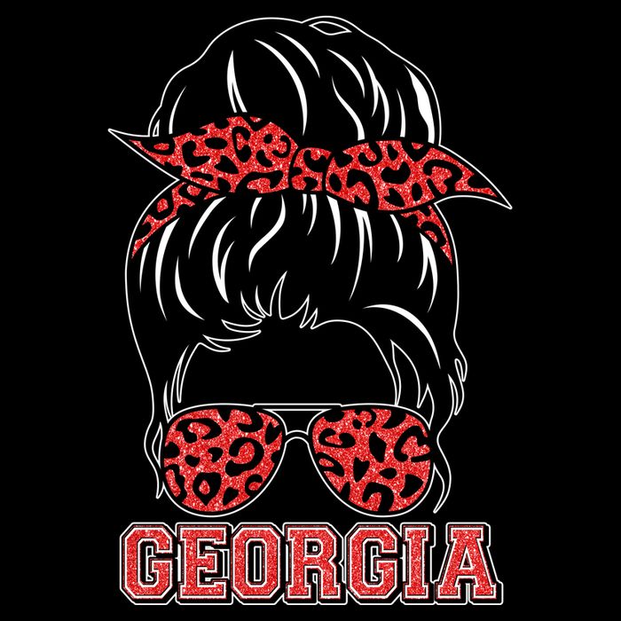 Stylish Messy Bun Woman Georgia College Football Sports Fan 16 in Basic Backpack