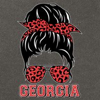 Stylish Messy Bun Woman Georgia College Football Sports Fan Cotton Canvas Backpack