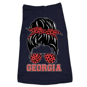 Stylish Messy Bun Woman Georgia College Football Sports Fan Doggie Tank