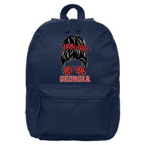 Stylish Messy Bun Woman Georgia College Football Sports Fan 16 in Basic Backpack