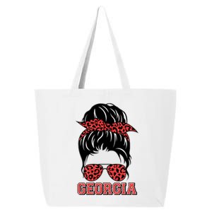 Stylish Messy Bun Woman Georgia College Football Sports Fan 25L Jumbo Tote