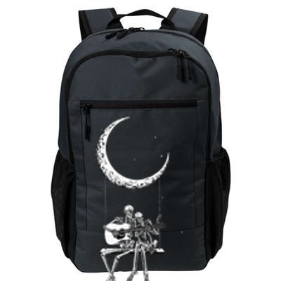 Skeleton Moon Band Tees Rock And Roll Concert Graphic Tees Daily Commute Backpack