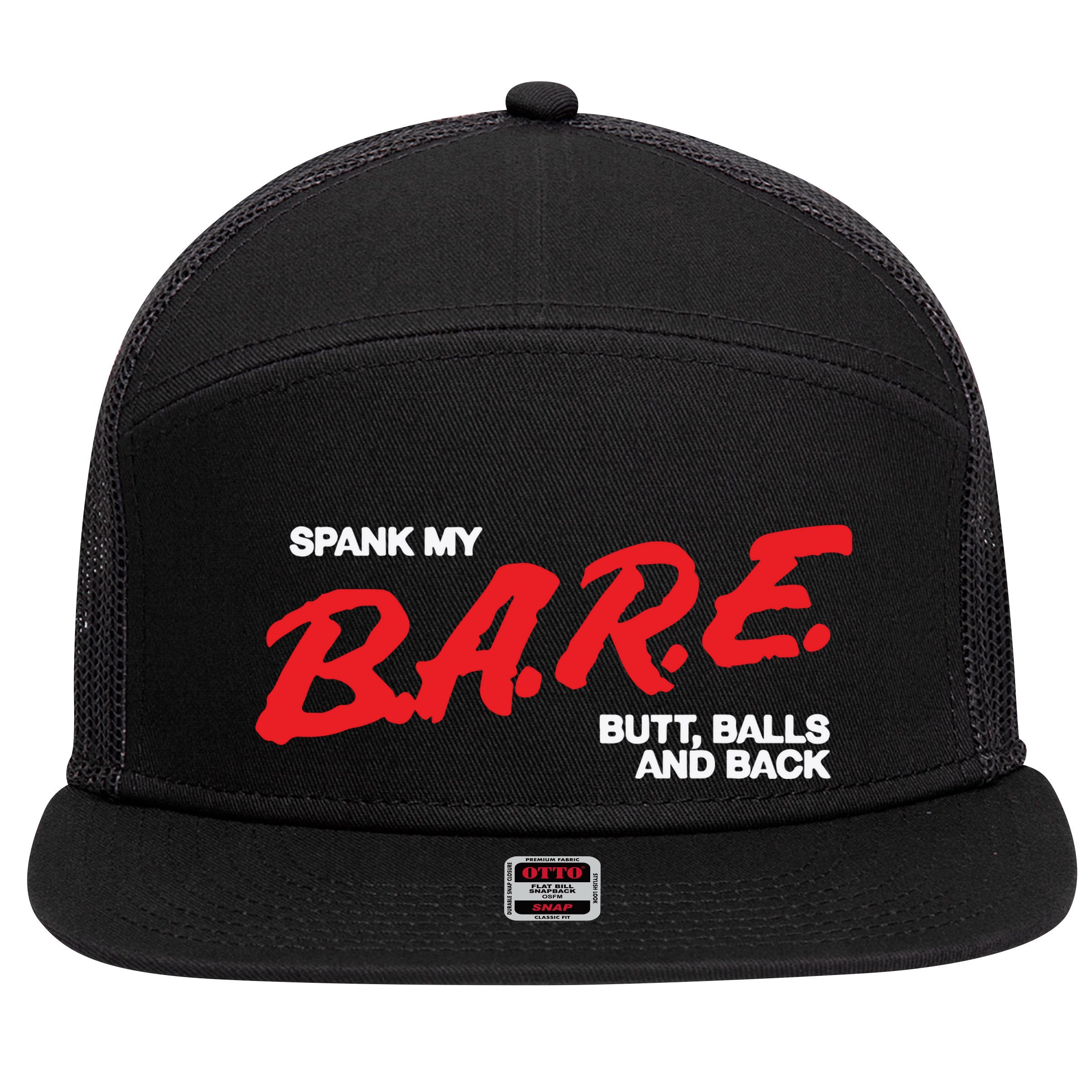 Spank My Bare Butt Balls And Back 7 Panel Mesh Trucker Snapback Hat