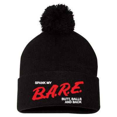 Spank My Bare Butt Balls And Back Pom Pom 12in Knit Beanie