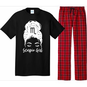 Scorpio Messy Bun Zodiac Symbol Birthday Costume Cool Gift Pajama Set