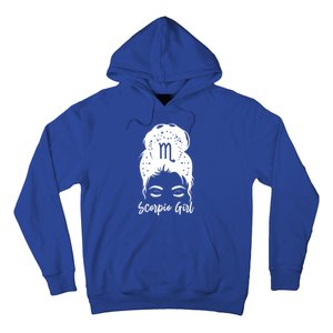 Scorpio Messy Bun Zodiac Symbol Birthday Costume Cool Gift Hoodie