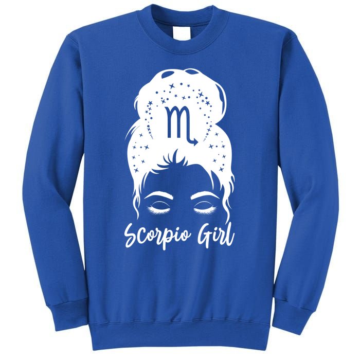 Scorpio Messy Bun Zodiac Symbol Birthday Costume Cool Gift Sweatshirt