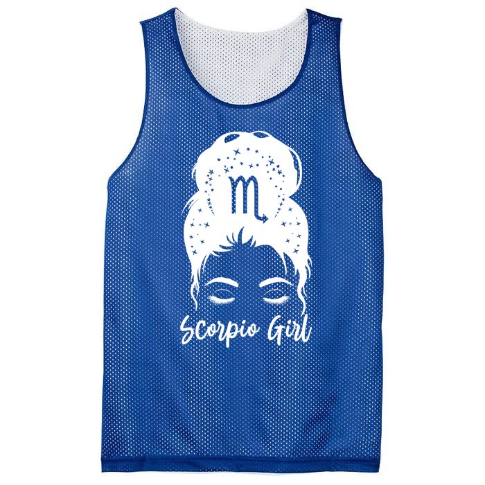 Scorpio Messy Bun Zodiac Symbol Birthday Costume Cool Gift Mesh Reversible Basketball Jersey Tank