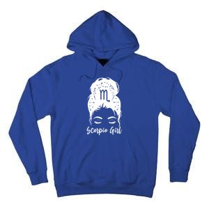 Scorpio Messy Bun Zodiac Symbol Birthday Costume Cool Gift Tall Hoodie