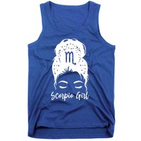 Scorpio Messy Bun Zodiac Symbol Birthday Costume Cool Gift Tank Top