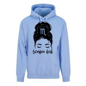 Scorpio Messy Bun Zodiac Symbol Birthday Costume Cool Gift Unisex Surf Hoodie