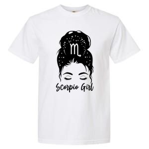 Scorpio Messy Bun Zodiac Symbol Birthday Costume Cool Gift Garment-Dyed Heavyweight T-Shirt