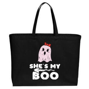 Shes My Boo Cute Matching Couple Halloween Costume Boyfriend Cotton Canvas Jumbo Tote