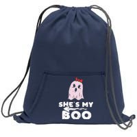 Shes My Boo Cute Matching Couple Halloween Costume Boyfriend Sweatshirt Cinch Pack Bag