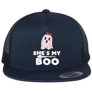 Shes My Boo Cute Matching Couple Halloween Costume Boyfriend Flat Bill Trucker Hat