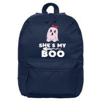 Shes My Boo Cute Matching Couple Halloween Costume Boyfriend 16 in Basic Backpack