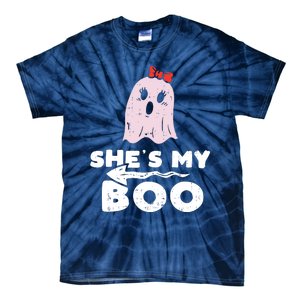 Shes My Boo Cute Matching Couple Halloween Costume Boyfriend Tie-Dye T-Shirt