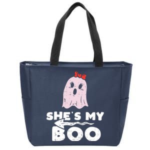 Shes My Boo Cute Matching Couple Halloween Costume Boyfriend Zip Tote Bag