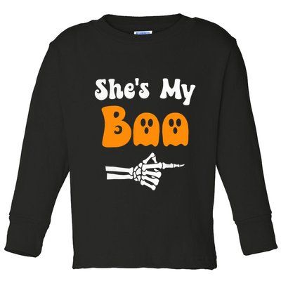 SheS My Boo Matching Halloween Pajama Couples SheS My Boo Toddler Long Sleeve Shirt