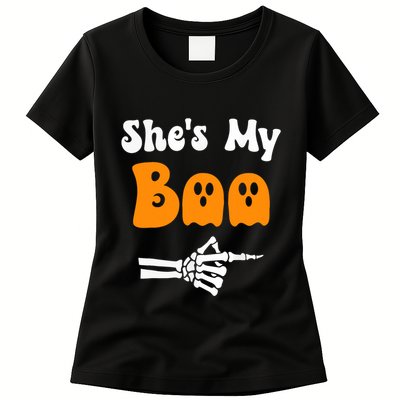 SheS My Boo Matching Halloween Pajama Couples SheS My Boo Womens T-Shirt