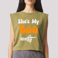 SheS My Boo Matching Halloween Pajama Couples SheS My Boo Garment-Dyed Women's Muscle Tee