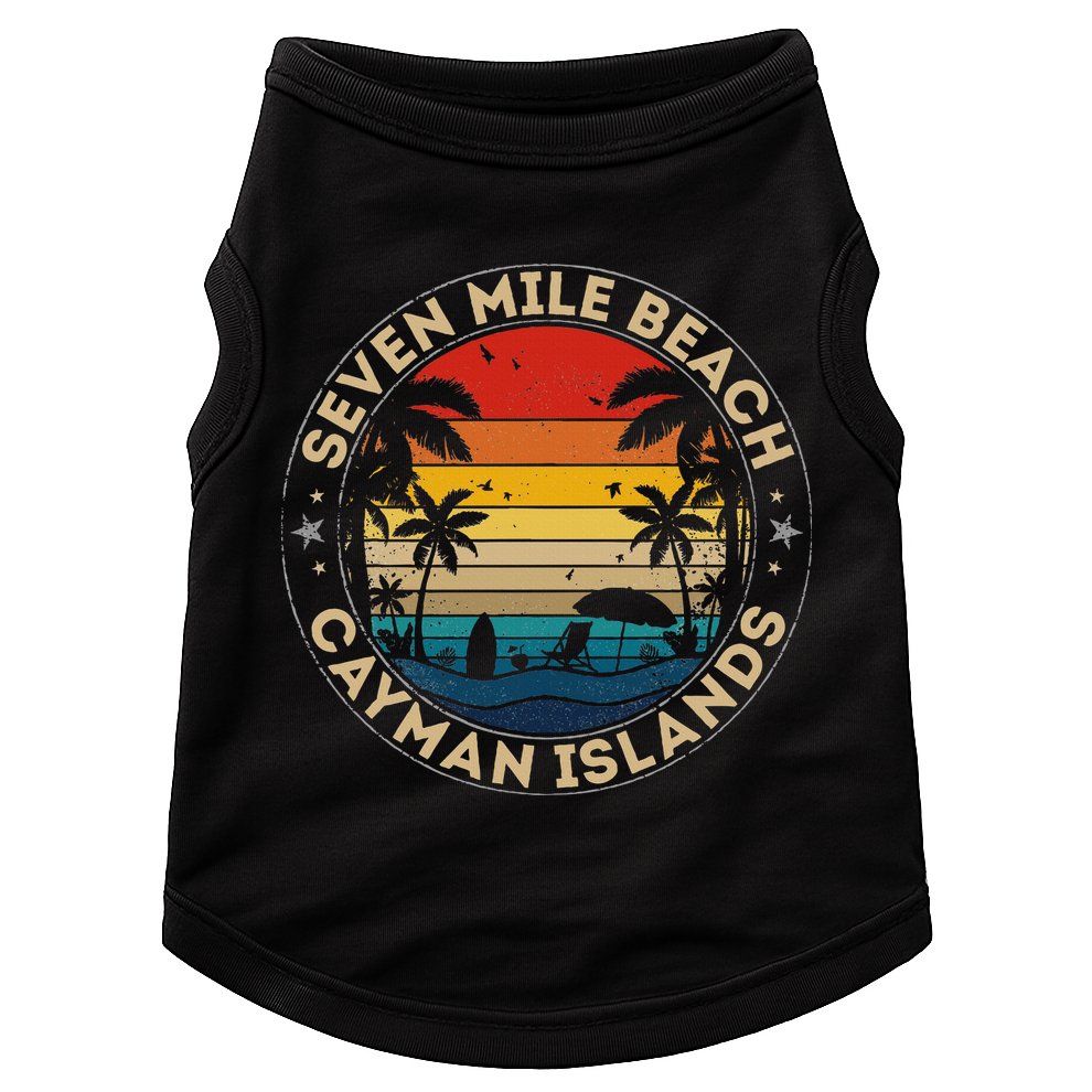 Seven Mile Beach Souvenir Cayman Islands Reminder Doggie Tank