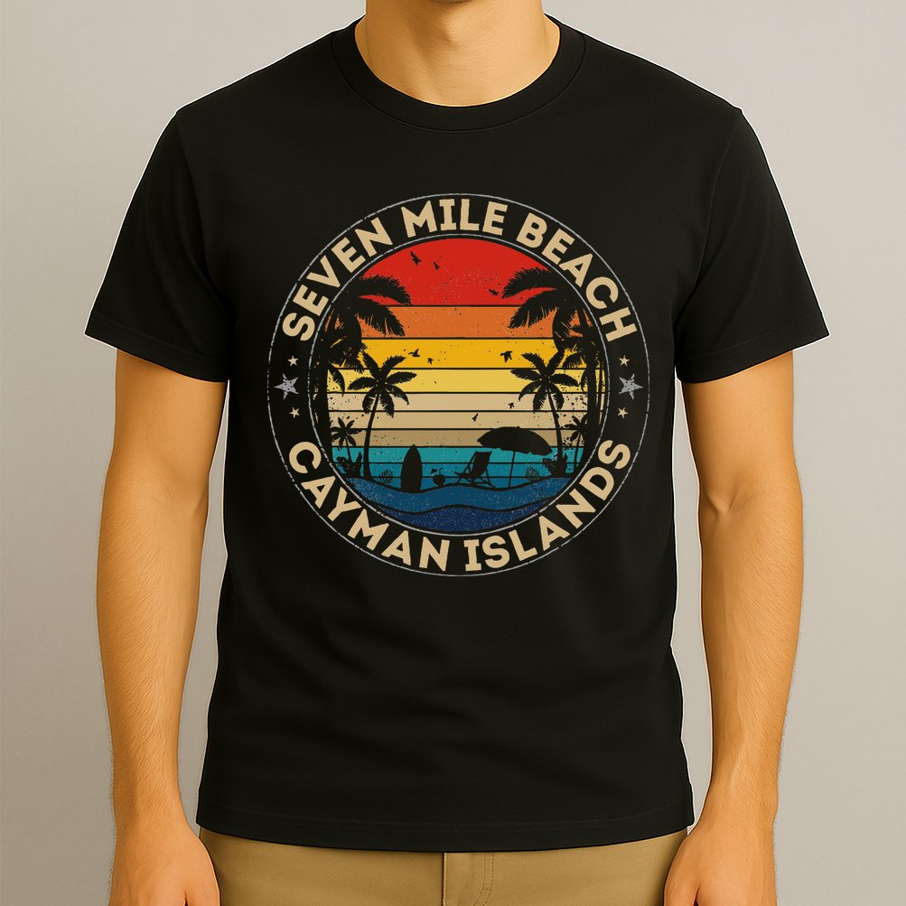 Seven Mile Beach Souvenir Cayman Islands Reminder T-Shirt