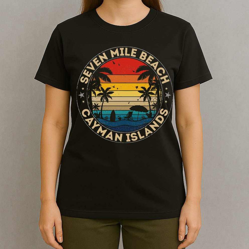 Seven Mile Beach Souvenir Cayman Islands Reminder T-Shirt