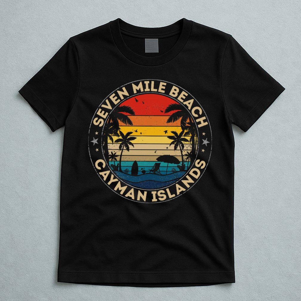 Seven Mile Beach Souvenir Cayman Islands Reminder T-Shirt