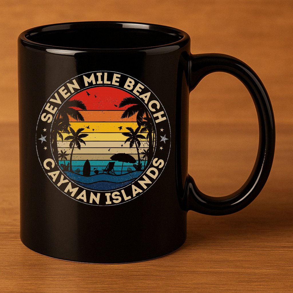 Seven Mile Beach Souvenir Cayman Islands Reminder 11oz C Handle Ceramic Mug