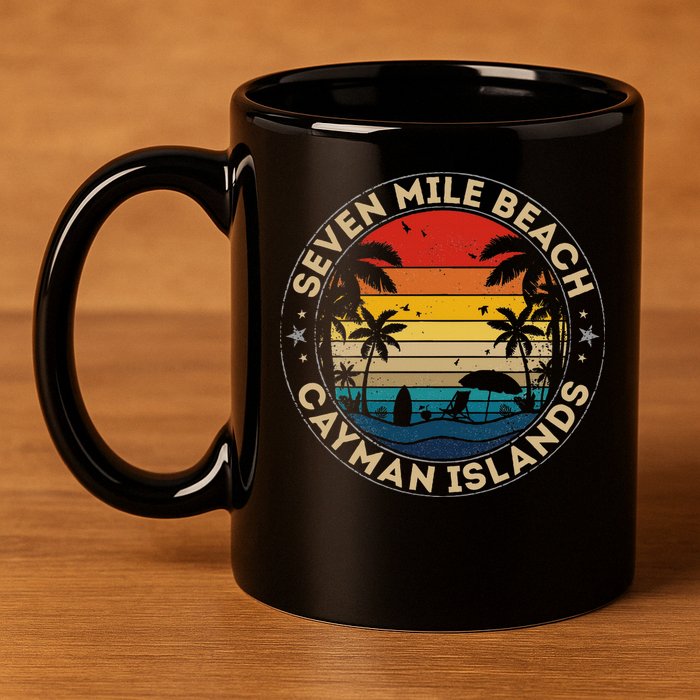 Seven Mile Beach Souvenir Cayman Islands Reminder 11oz C Handle Ceramic Mug
